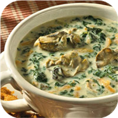 Oyster and spinach chowder