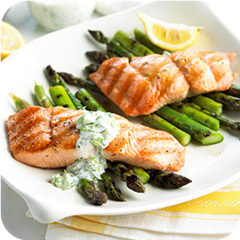 Grilled Salmon with Garden Mayonnaise