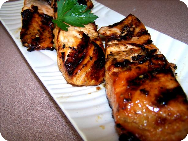 Barbecued Salmon  and  Easy Marinade