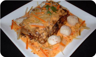 Potato and Mushroom Lasagna with Scallops + Nage
