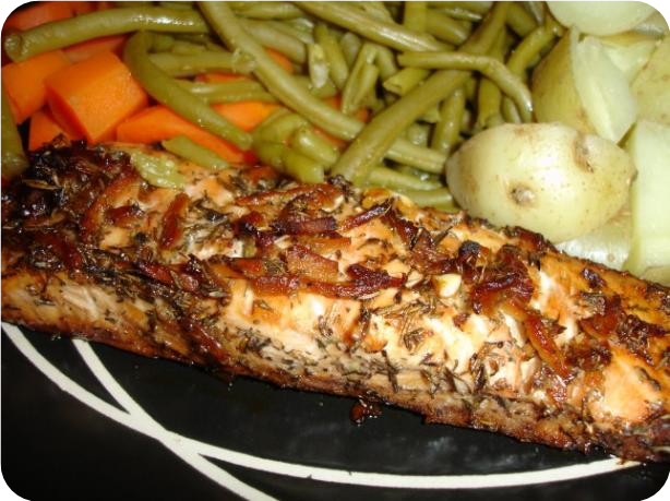 Garlic Ginger Crust Salmon