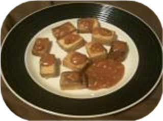 Pan-Fried Tofu with Spicy Peanut Sauce