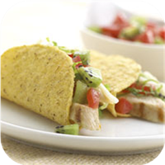 Chicken and kiwi tacos 