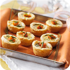 Herb and cheese mini quiches 
