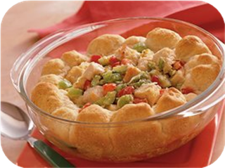 Hot Turkey Salad with Rosemary Biscuits