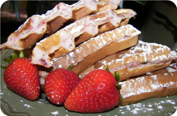 Raspberry Pecan Waffles