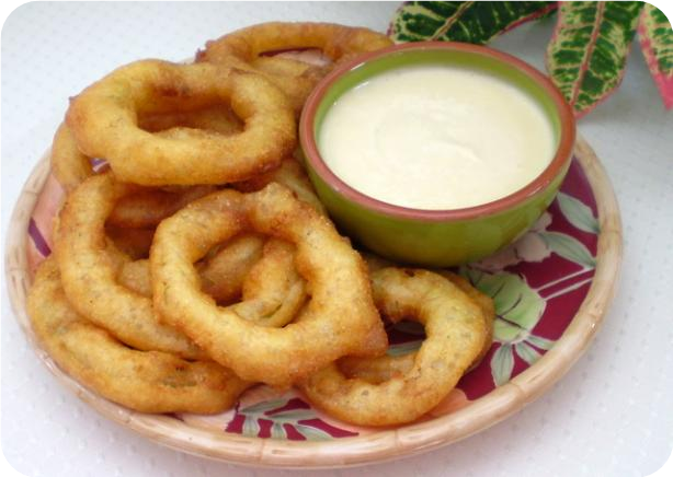Caribbean Lime Onion Rings With Spicy Dipping Sauce