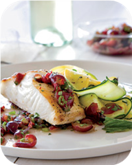 Pan-Seared Black Cod with Grape Salsa