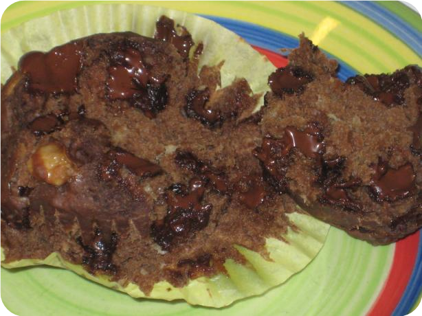 Chocolate Chocolate Chip Banana Muffins