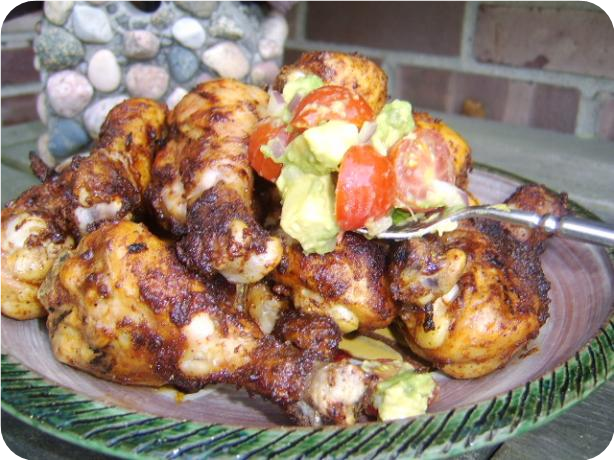 BBQ Chili Drumsticks With Avocado &amp; Tomato Salsa