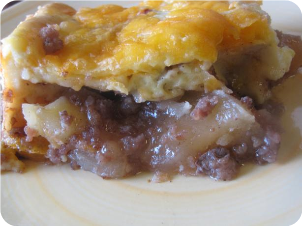 Apple- Sausage- Cheddar Breakfast Bake