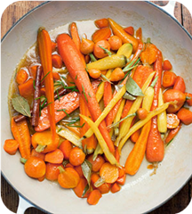 Chardonnay glazed carrots 