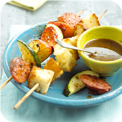 Sausage-Fruit Kabobs