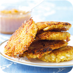 Cauliflower-curry latkes 