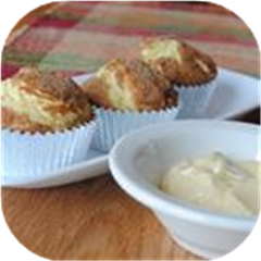 Orange Juice Muffins with Honey Spread
