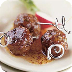 Sweet, hot, and sour meatballs 