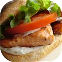 Grilled Salmon Sandwich with Dill Sauce