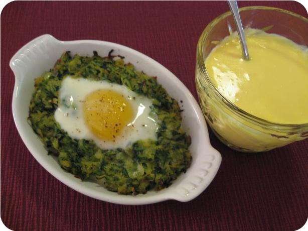 Baked Eggs in Zucchini  (The Vegetarian Epicure)