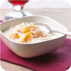 Rice pudding with dried apricots 