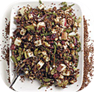 Quinoa Salad with Apples, Walnuts, Dried Cranberries, and Gouda