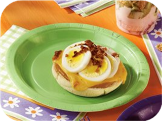 Egg and Bacon Topped Muffins