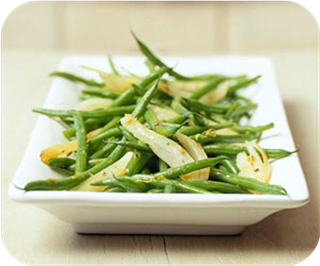 Garlic-mustard green beans 
