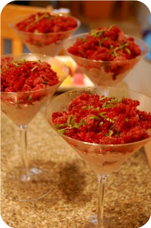 Raspberry-champagne Granita