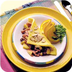 Ham and raisin filled oven omelet 