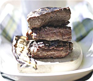 Grilled steak and eggplant 