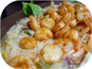 Seared Scallop Thai Noodle Soup