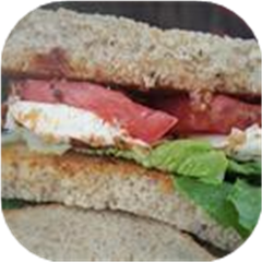 Smoked Mozzarella and Pesto Sandwich