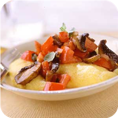 Creamy Polenta with Portobello Mushroom Sauce