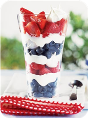 Red, white, and blue parfaits 