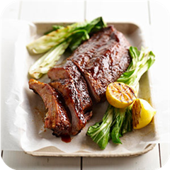 Red chili-rubbed baby back ribs 