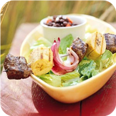 Jerk Beef and Plantain Kabobs