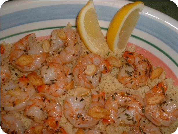Mediterranean Shrimp With Garlic Chips