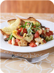 Mediterranean pizza skillet