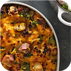 Broccoli, Cheddar and Ham Strata