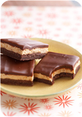 Honey-Roasted Peanut Butter Bars with Chocolate Ganache 