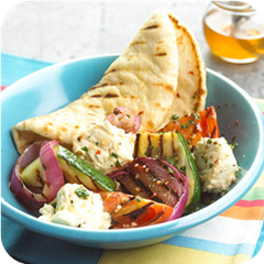 Pita, cheese, and veggie grill 