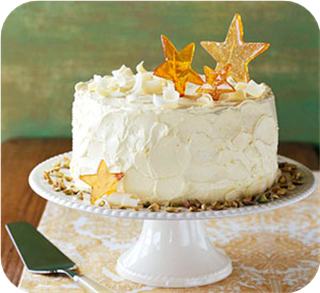 Pistachio Cake with White Chocolate Frosting 