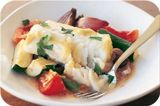 Baked fish on vegetables (low-fat) 