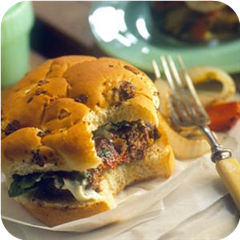 Dried tomato burgers