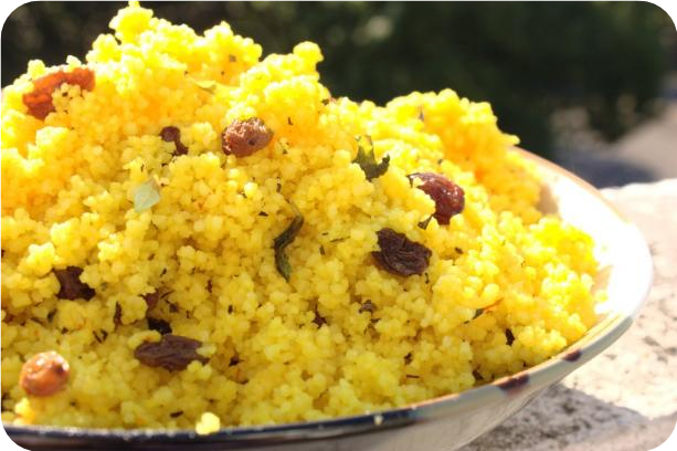 Saffron &amp; Raisin Couscous With Fresh Mint