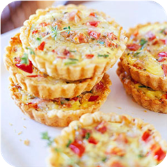 Ham and cheese quiches 