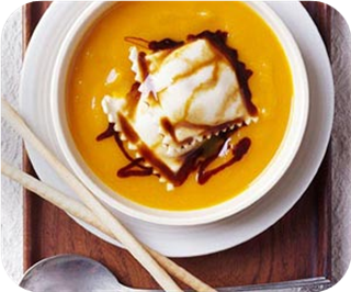 Butternut Squash Soup with Ravioli