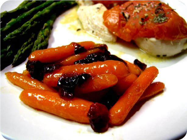 Apricot Orange Glazed Carrots With Cranberries