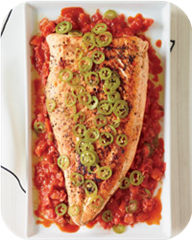 Grilled Salmon with Melted Tomatoes 