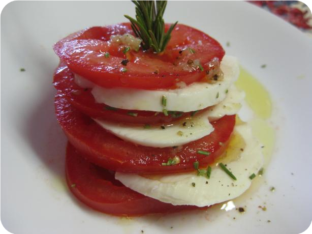 Mozzarella &amp; Tomato Stacks With Rosemary