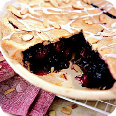 Sweet glazed cherry pie 